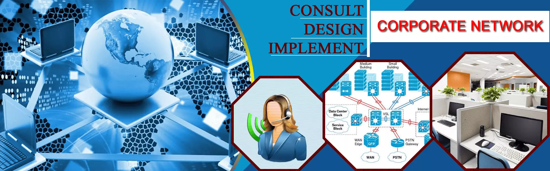 Consult, design and implement corporate network